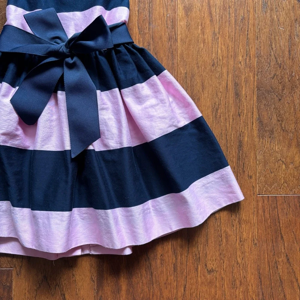 Ralph Lauren Baby Girl Navy Pink Stripe Dress | Size 18M